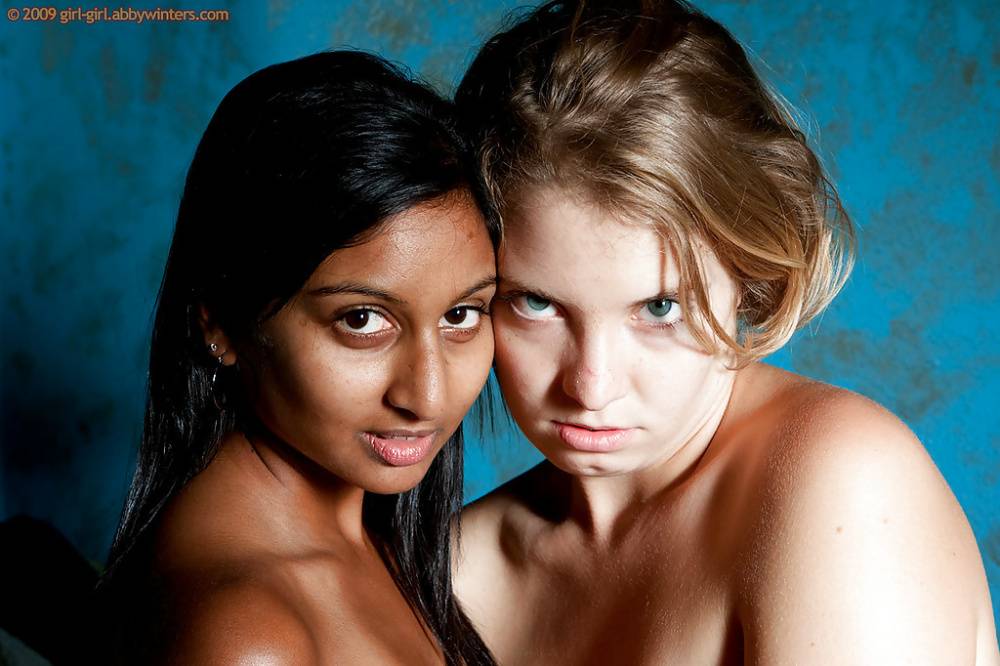 Close ups of interracial lesbians Kara D and Zasha licking pussy - #10