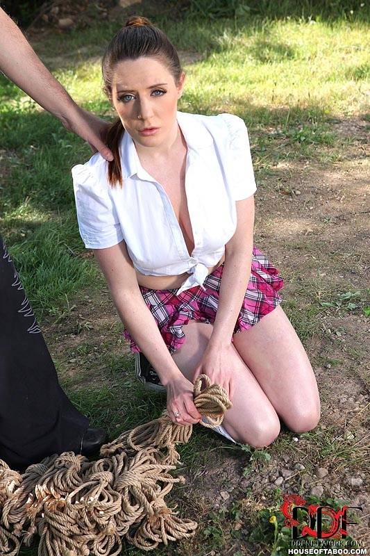 Schoolgirl Samantha Bentley finds herself suspended from ropes in the woods - #16
