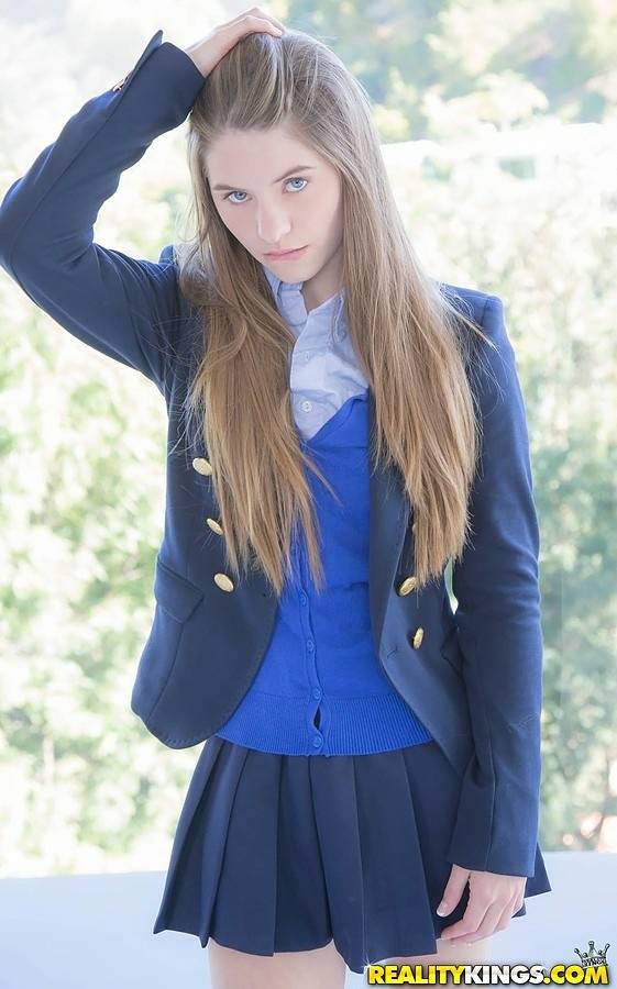 Naughty schoolgirl in uniform makes the grade on her knees - #10
