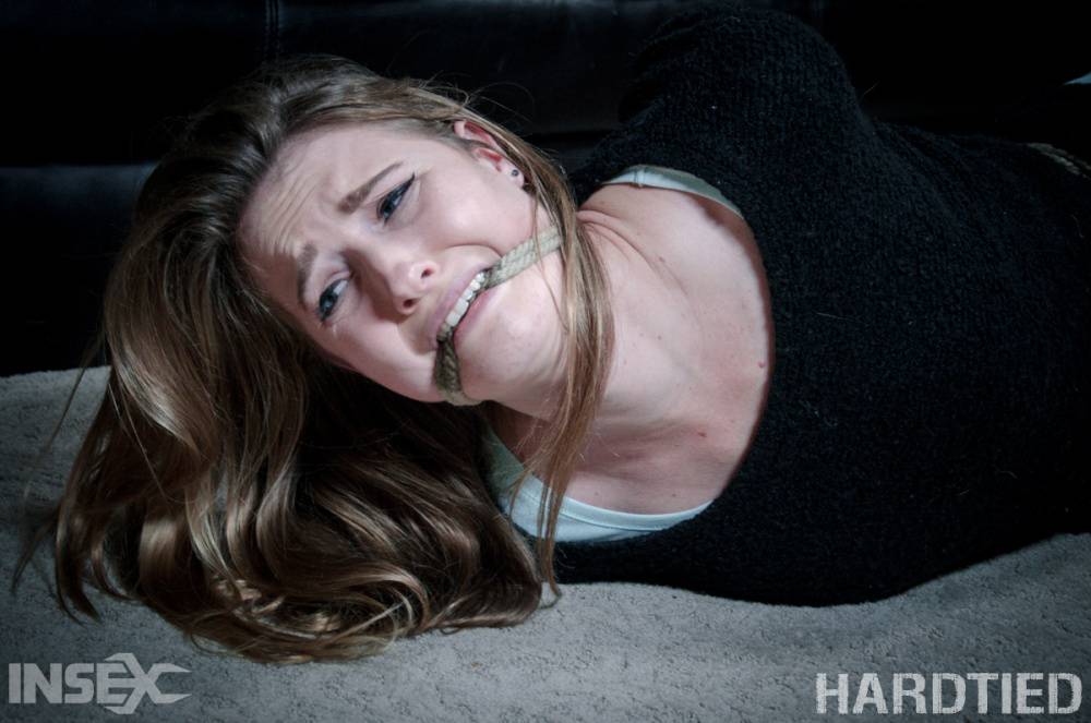 White girl Ashley Lane endures humiliating bondage session in the woods - #3