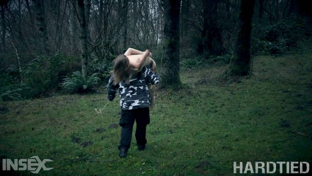 White girl Ashley Lane endures humiliating bondage session in the woods - #4