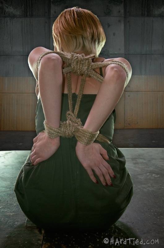 Short haired female Kay Kardia is restrained with ropes in a dungeon - #13