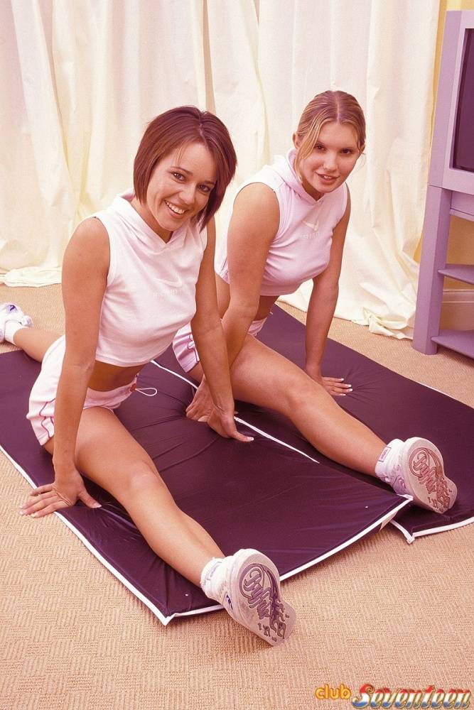 Fit teens end a workout session by getting undressed during lesbian sex - #13