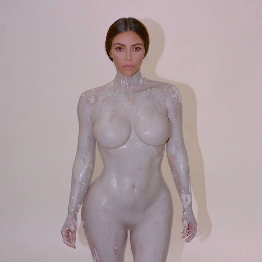 Kim Kardashian Nude Body Paint Set Leaked - #2