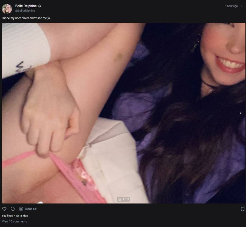 Belle Delphine Back Of Uber Onlyfans Set Leaked - #6