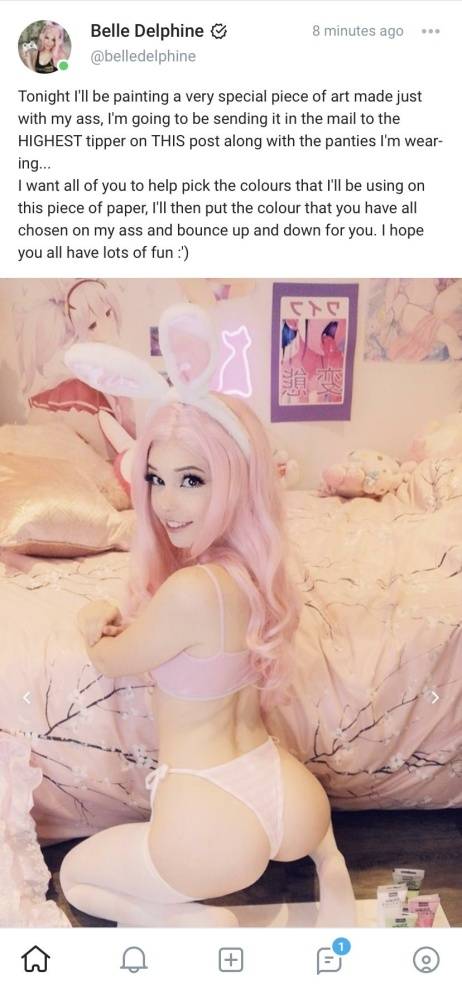 Belle Delphine Ass Painting Onlyfans Video - #8