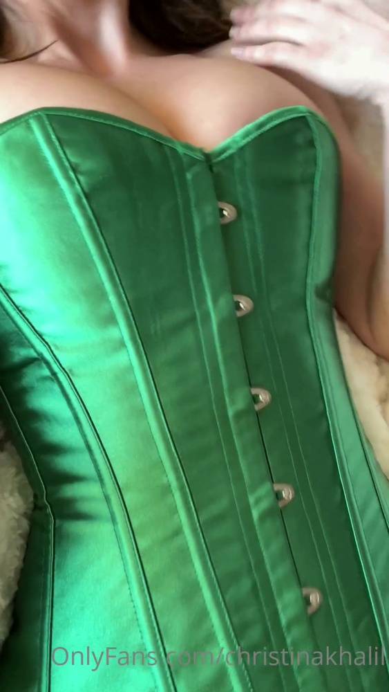 Christina Khalil Green Corset Strip Onlyfans Video Leaked - #8