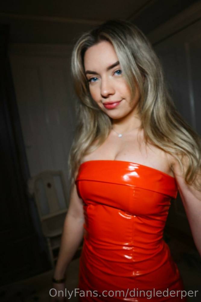 Dinglederper Sexy Red Leather Dress Onlyfans Set Leaked - #8