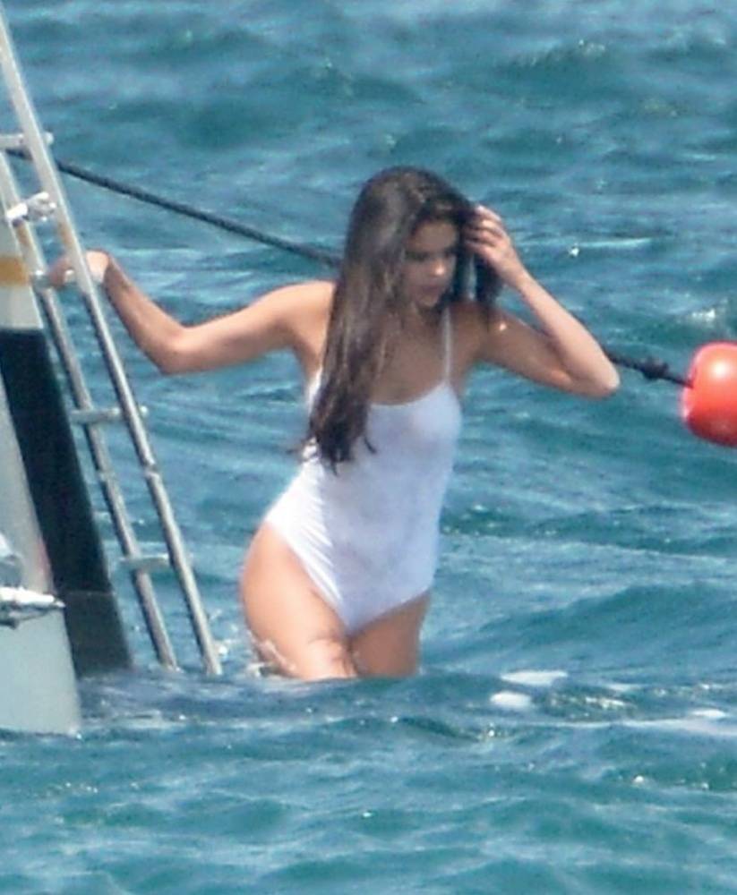Selena Gomez See-Through One-Piece Set Leaked - #2