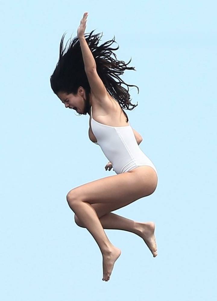 Selena Gomez See-Through One-Piece Set Leaked - #26