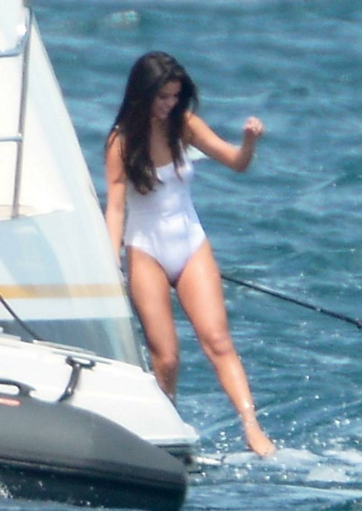 Selena Gomez See-Through One-Piece Set Leaked - #25