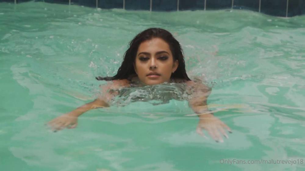 Malu Trevejo Sexy Wet Bikini Pool Onlyfans Video Leaked - #1