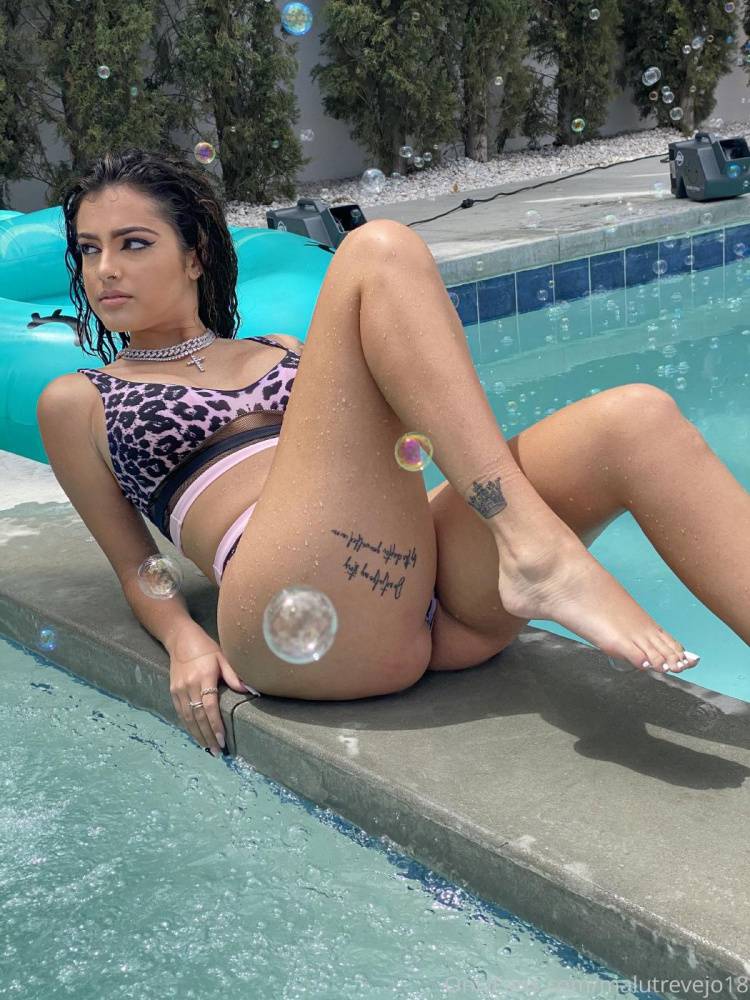 Malu Trevejo Sexy Wet Bikini Pool Onlyfans Video Leaked - #5