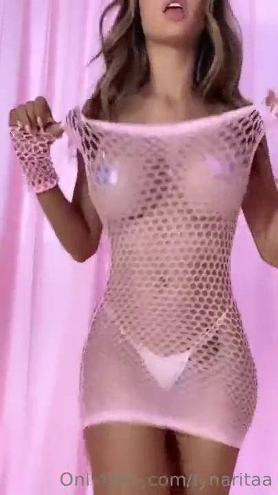 Lyna Perez Fishnet Dress Striptease OnlyFans Video Leaked - #4