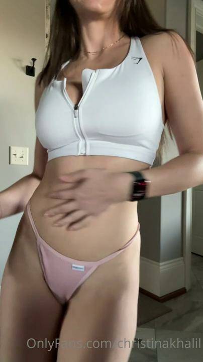 Christina Khalil Sexy Gym Outfit Strip Onlyfans Video Leaked - #9