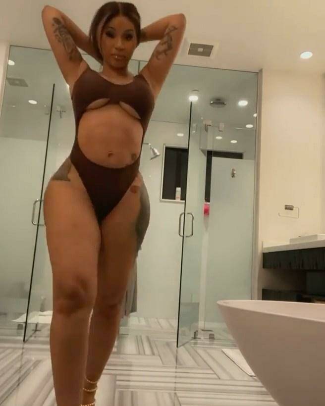 Cardi B Sexy One-Piece Modeling Video Leaked - #2