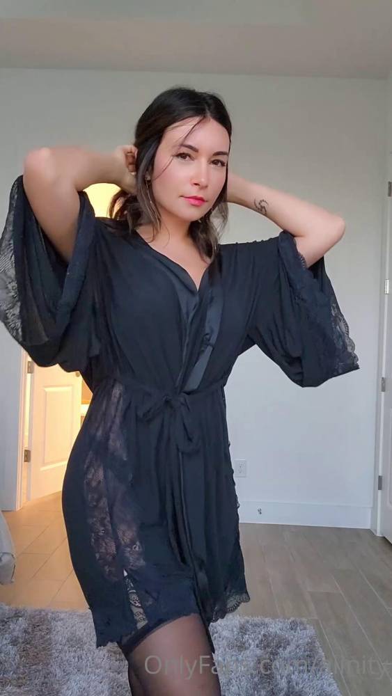 Alinity Black Lingerie Lace Robe Strip Onlyfans Video Leaked - #2