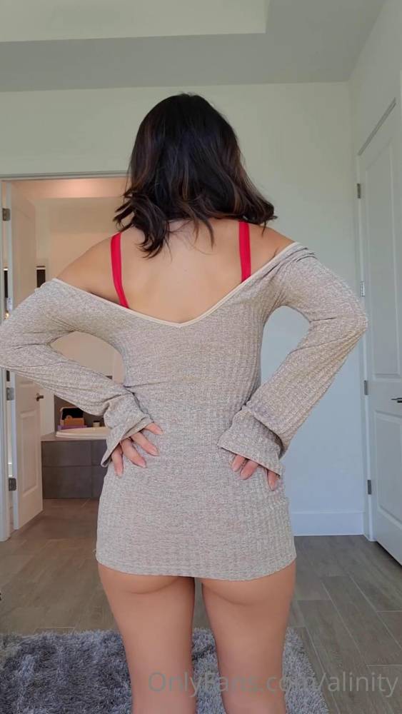 Alinity Red Lingerie Dress Strip PPV Onlyfans Video Leaked - #5
