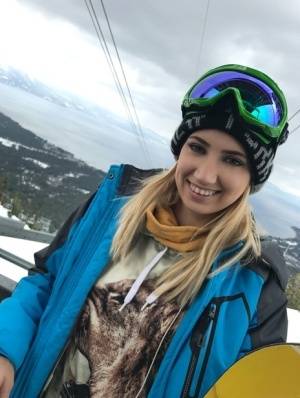 Clothed teens Kristen Scott & Sierra Nicole don ski masks while snowboarding - #main