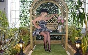 Blonde amateur Barby Slut exposes her tits and twat while in a greenhouse - #main