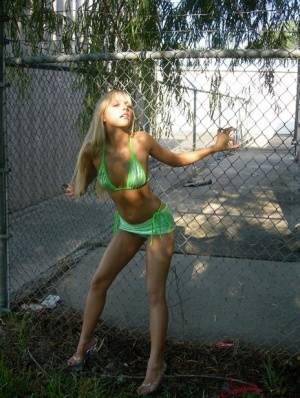 Blonde teen Jana Jordan models by herself in a few bikini combos - #main