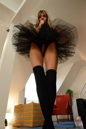 Young ballerina in black over the knee socks lets an old man stick it in her - #main