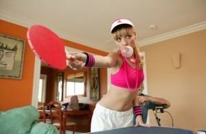 Young blonde Nicole Ray fucks a really old guy after losing ping pong game - #main