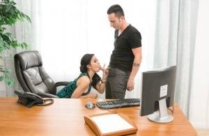 Long legged sexy clothed secretary stips to ride cowgirl in the office - #main