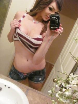 Ex-girlfriend Holly Michaels exposing big natural tits while taking selfies - #main