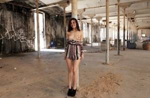 Petite slut Penelope Cum revealing tiny breasts while stripping naked - #main