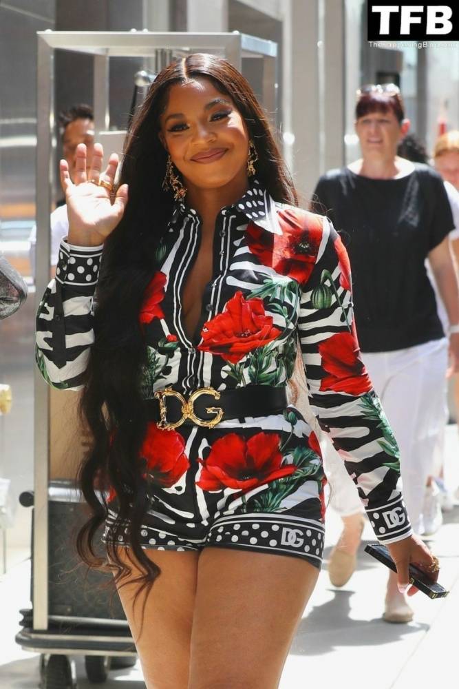 Ashanti Wears a Colorful Dolce & Gabanna Romper at Good Morning America in NYC - #main