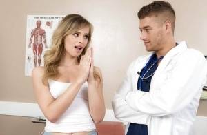 Teen girl Jillian Janson ends up sucking off her doctor during gyno exam on clubgf.com