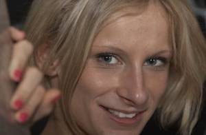 Naked blonde girl Paris Pink sports a smile on her pretty face on clubgf.com