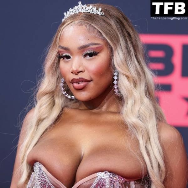 Jourdin Pauline Shows Off Her Sexy Boobs at the 2022 BET Awards in LA on clubgf.com