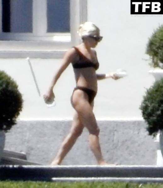 Lady Gaga Shows Off Her Bikini Body on Villa Bonomi on clubgf.com