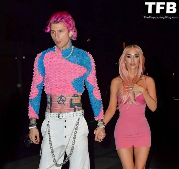 Megan Fox & Machine Gun Kelly Match in Barbie Pink as They Step Out For Dinner in NYC on clubgf.com