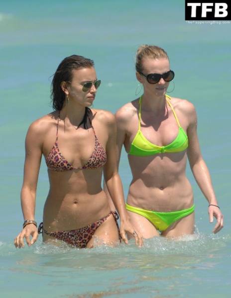 Irina Shayk & Anne Vyalitsyna Enjoy a Day on the Beach in Miami on clubgf.com