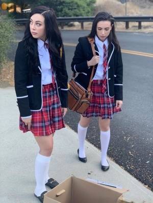 Naughty schoolgirls suck off a big black cock after consulting the Ouija board on clubgf.com